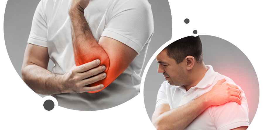 muscle pain back of arm above elbow